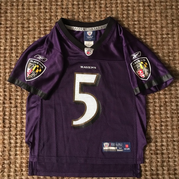 💰 3 for $25 🏷 Kids Rebook Screened Print #5 Joe Flacco Jersey M - Picture 3 of 8